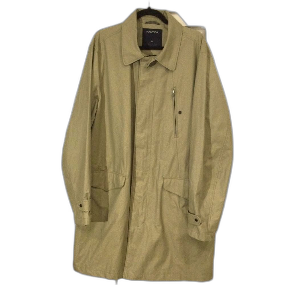 Nautica Men’s Trench Coat Full Zipper Oversized Pockets Size XL